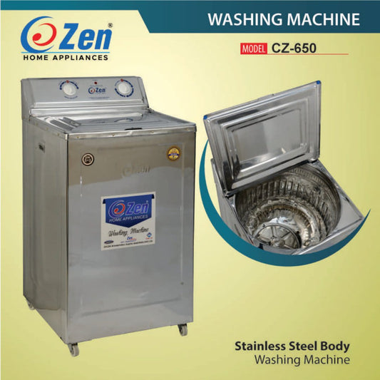 Zen Home CZ-650 Metal Washing Machine – Durable, Efficient, and Spacious