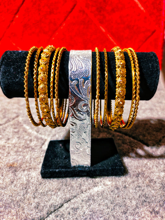 Dazzling two cuff Bangles with half dozen bangles for Women | Flat 50% Off Limited-Time Offer