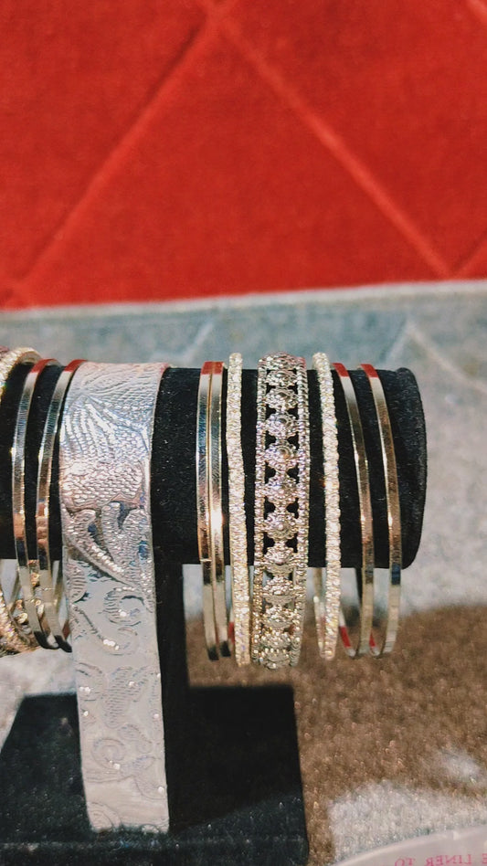 Flat 50% Off two cuff Bangles and dozen steel bangles | Traditional Elegance Meets Modern Style
