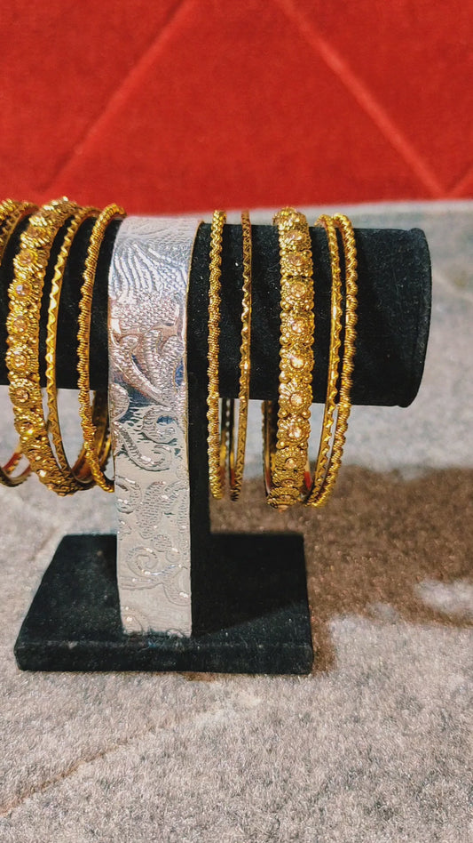 Dazzling two cuff Bangles with half dozen bangles for Women | Flat 50% Off Limited-Time Offer