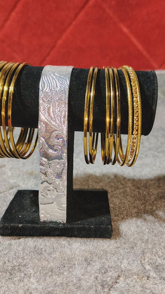 Casual dozen Bangles and two cuffs Collection – Flat 50% Off on Chic Designs